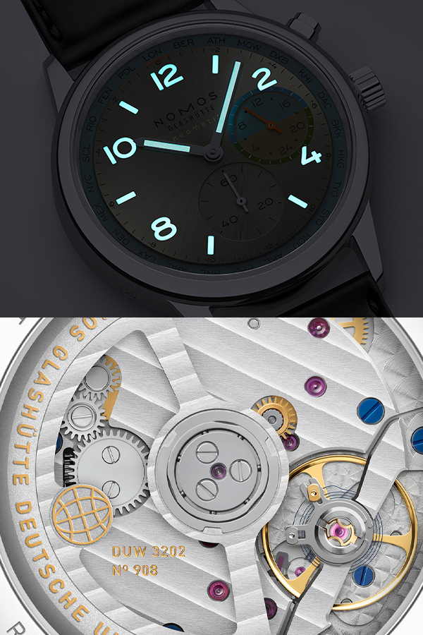 NOMOS Glashütte(ノモス グラスヒュッテ) 2025新作 眺めの良いルート－美しい回り道をするための世界時間。ノモス グラスヒュッテ「クラブスポーツ ネオマティック ワールドタイマー Roam（ローム）＆ Reverie（レヴェリー）」