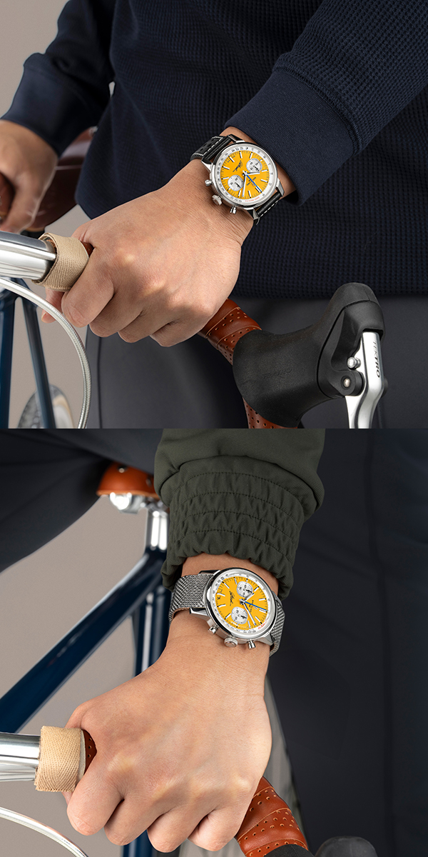 BREITLING(ブライトリング) 2026新作 史上最高のサイクリストへのオマー ジュ：525勝の偉業を刻むウォッチ。ブライトリング「トップタイム B01 エディ・メルクス」
