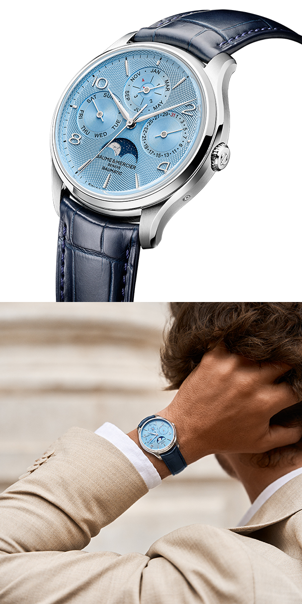 BAUME & MERCIER(ボーム＆メルシエ) 2026新作 ダイヤルにアイスブルーをまとった2つのリミテッドエディション。ボーム＆メルシエ「クリフトン ボーマティック」「クリフトン ボーマティック パーペチュアル カレンダー」