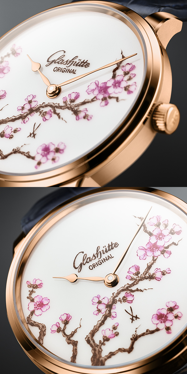 GLASHÜTTE ORIGINAL(グラスヒュッテ・オリジナル) 2026新作 伝統が息づくクラフトマンシップ。グラスヒュッテ・オリジナル「セネタ・マイセン チェリーブロッサム」