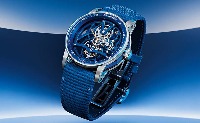 2022新作 エレクトリックブルーセラミックを採用した限定モデル。オーデマ ピゲ「CODE 11.59 バイ オーデマ ピゲ トゥールビヨン オープンワーク」