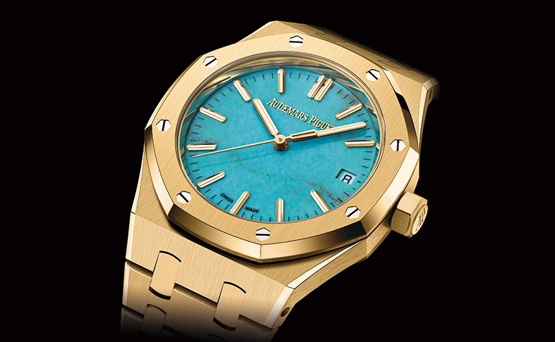 2023新作 オーデマ ピゲから輝くターコイズダイヤルの「ロイヤル オーク オートマティック」イエローゴールドバージョンが登場
