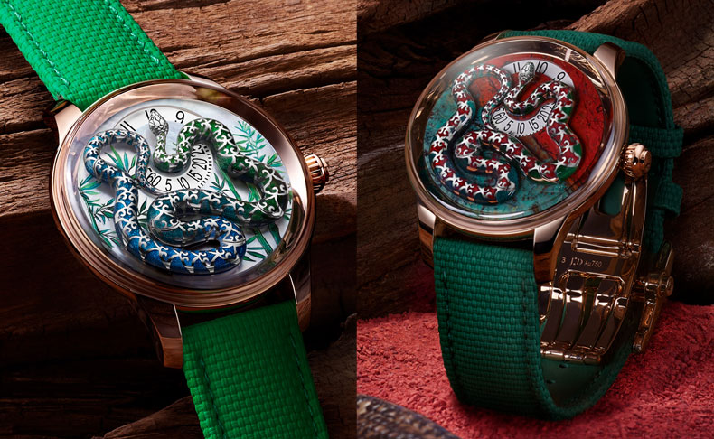 来るべき新年に向けて。巳年に向けたユニークな2つのモデル。ジャケ・ドロー「オフィディアン・アワー」