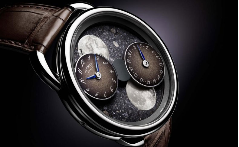 2020新作 無重力状態のように宙に浮いた二つのスモールダイアル。エルメス「アルソー ルゥール ドゥ ラ リュンヌ」