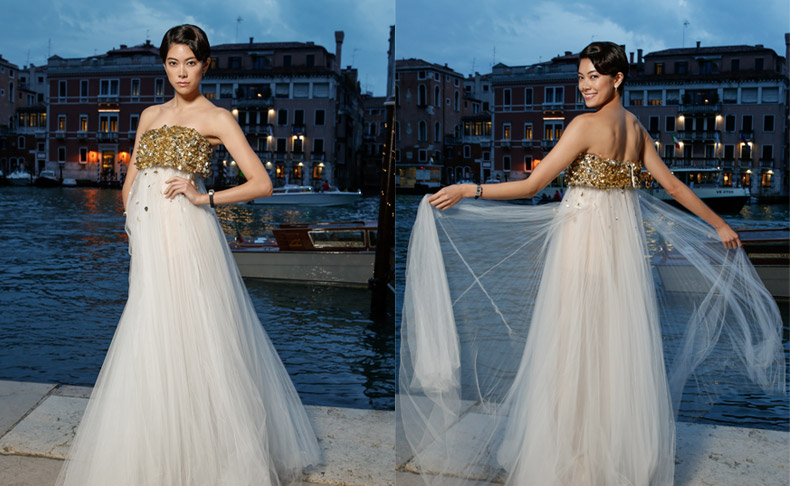 第75回ヴェネチア国際映画祭のヴェネチアン・ディナーに、森星さんがジャガー・ルクルト「レベルソ・ワン・ハイジュエリー」を着用して出席