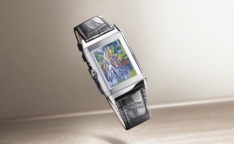 2021新作 東西の芸術的伝統を融合。ジャガー・ルクルト「レベルソ・トリビュート・エナメル  - 葛飾北斎『下野黒髪山きりふりの滝』」