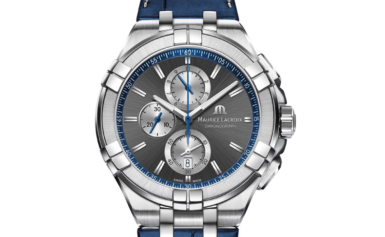 2020新作 グレ―ダイアルにブルーインデックスが映えるクロノグラフ。モーリス・ラクロア「アイコン クロノグラフ」