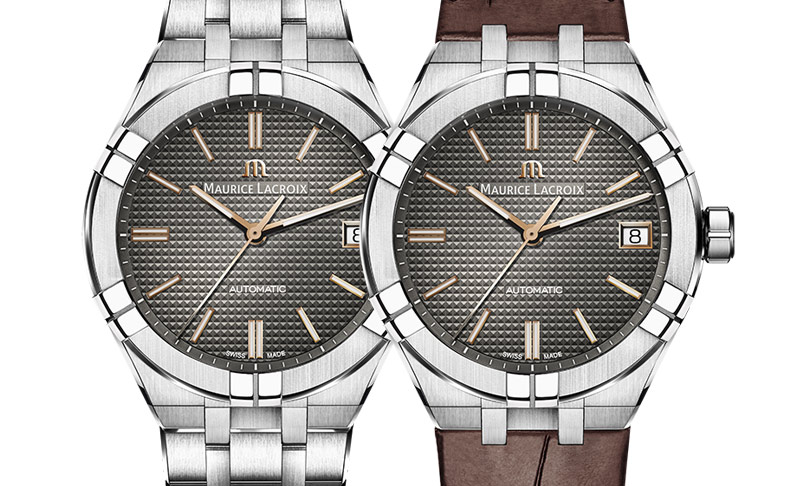 2020新作 アンスラサイトカラーのダイアルにクル・ド・パリ装飾を施した、モーリス・ラクロア「アイコン オートマティック 39mm アンスラサイト」