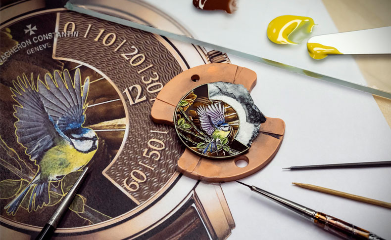 2020新作 鳥を描いた2段に分かれたダイヤルが特徴的な、ヴァシュロン・コンスタンタン「“ラ・ミュージック・デュ・タン”レ・キャビノティエ ― シンギング・バード」