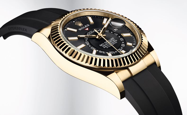 2020新作 ロレックス「オイスター パーペチュアル スカイドゥエラー」クラシックコレクションの時計で初めてオイスターフレックス ブレスレットを装備。