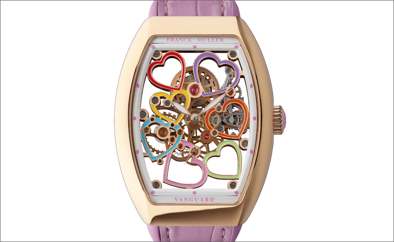 2021新作 カラフルなハートと美しいムーブメントを眺める、フランク ミュラー「ヴァンガード レディ スケルトン ハート」