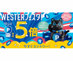WESTERフェスタ！　エントリーにてポイントほぼ5倍！！