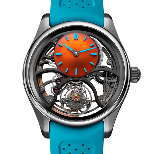 パイオニア・シリンドリカル トゥールビヨン スケルトン スパイスドアクア（Pioneer Cylindrical Tourbillon Skeleton Spiced Aqua）