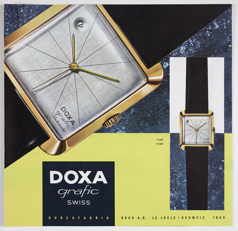 1957年に発表された「DOXA Grafic」は、ドイツの美術学校「バウハウス」の精神にインスパイアされたシンプルかつミニマムなデザインの角型ウォッチ